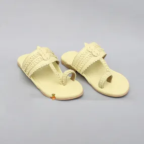 Yellow Braided Kolhapuri Flats